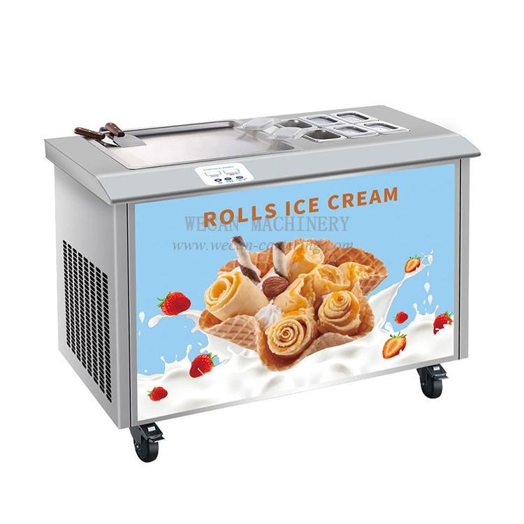  ice cream  rolling machine with 6 containers