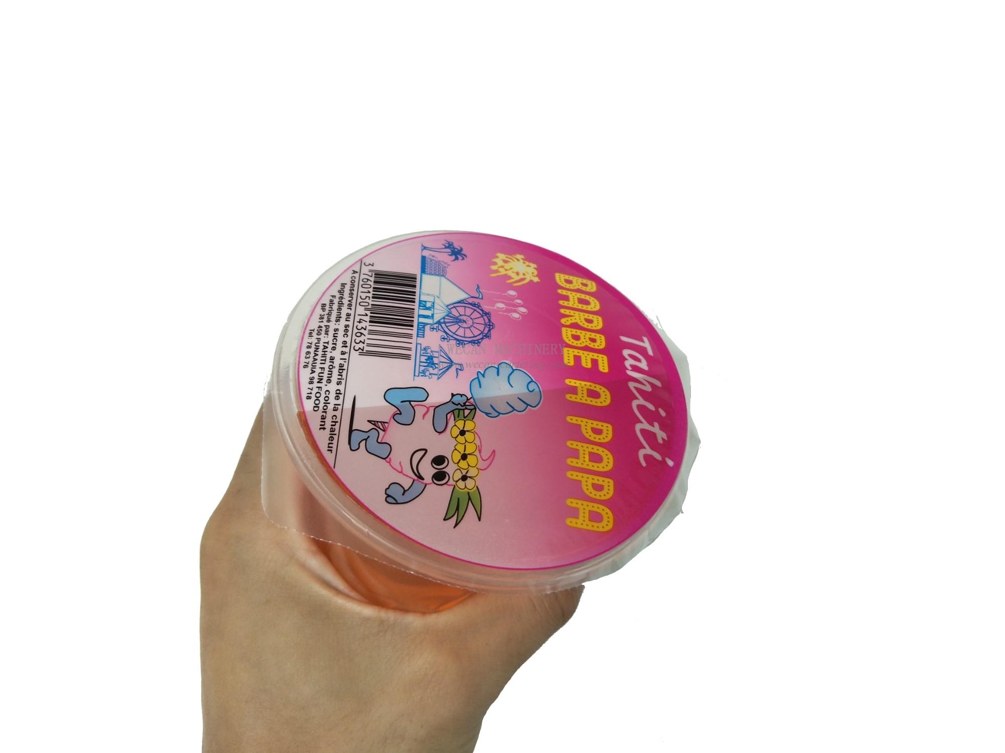 Ice cream cup sealing machine with easily peeled tap 